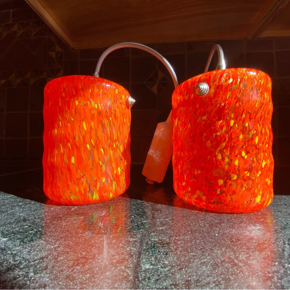 Hampton Bay Orange Glass track Pendant Lights